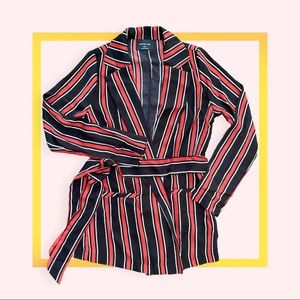 Striped Belted Blazer